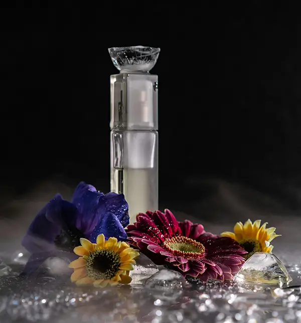 Refund and Returns Policy 1 Perfume in rose background image on refund and returns policy page on Venus Scentuary website.